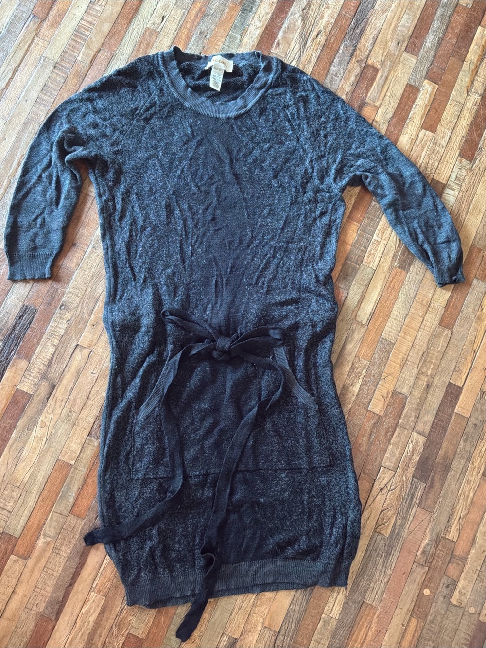 Diesel Black Gold Black Long-Sleeve Knit Tie-Waist Dress
